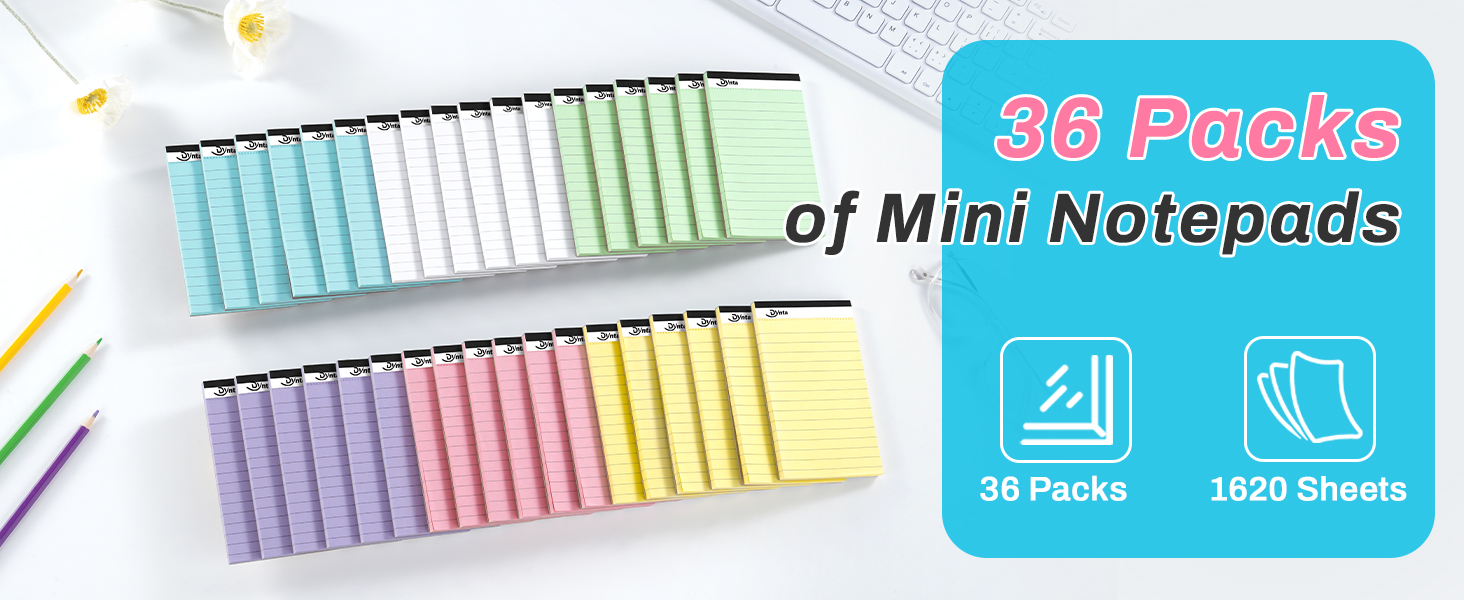 36 Packs of Mini Notepads With 1620 Sheets