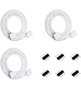 VIPMOON 3 Pack 1M 3.3ft 4pin RGB Led Strip Light Extension Cable for SMD 5050 3528 RGB LED Strip ...
