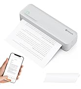 InkWon A41 Bluetooth Thermal Printer, Portable Inkless Printer for Travel Supports 8.5 x 11 Inch ...