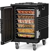 CAMMOO 95QT Non-Electrical Catering Food Warmers with Swivel Casters, 304 Stainless Steel Latch, ...