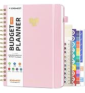 Soomeet Budget Planner - 7" x 10" Monthly Bill Organizer with Pockets, Undated Finance Planner wi...