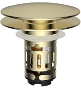 Hibbent Upgraded 3 in 1 Bathroom Sink Drain Strainer, Pop Up Sink Stopper with Big Push Cap, Anti...