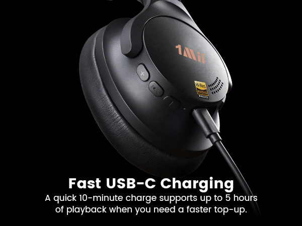 1Mii AI Y8+ Noise Cancelling Headphones Bluetooth 6.0