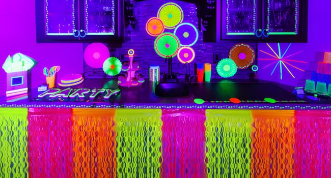 Fluorescent colors table skirts