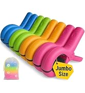 5.1"Jumbo Beach Towel Clips 8 Pcs, Storage Bag Included, Towel Clamps, Plastic Clothes Pegs Hangi...