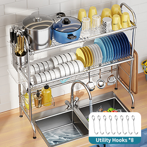 over sink dish drying rack