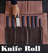 Opinel 8-Slot Synthetic Leather Chef and Kitchen Knife Roll, Safe and Classic Knife Storage