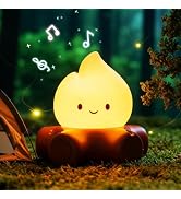 Campfire Night Light, 5 White Noise Mode, Cute Bonfire Gifts, Silicone Night Light with Candle Mo...