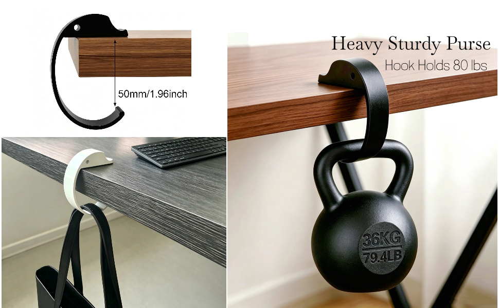 Heavy Sturdy Purse Hook for Table