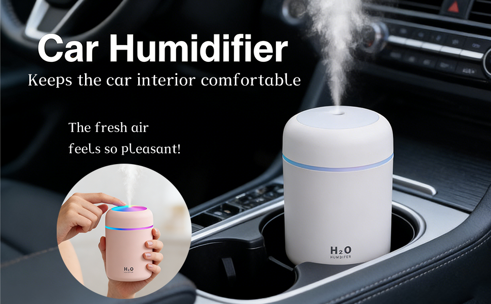 300ml USB Cool Mist Small Humidifier with Colorful Lights,