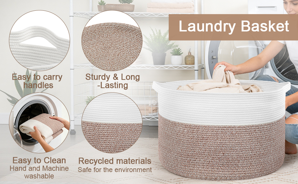 Cotton Rope Laundry Basket for the Laundry Room