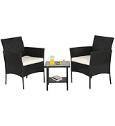 FDW Wicker Outdoor Furniture Patio Furniture Set of 3 Rattan Patio Chairs Outdoor Chairs Patio Co...