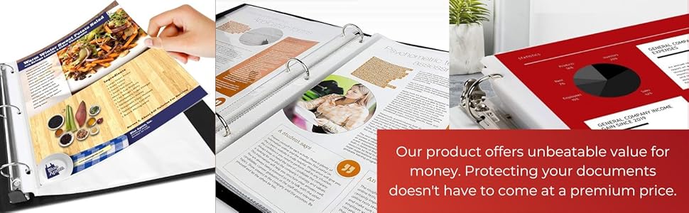 Durable Top Loading Paper Protector with Reinforced Holes, Archival Safe
