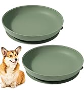 Apatal Silicone Dog Bowl Set of 2 No Spill Puppy Food and Water Dish Less Mess Cat Plates with Su...