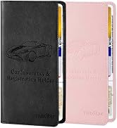 TILDOSAC 2Pack Leather Car Registration and Insurance Holder | Premium Car Document Organizer | ...