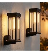 pearlstar Outdoor Solar Wall Lights 2Pack Dusk to Dawn Porch Solar Sconces Wall Mounted Lanterns ...