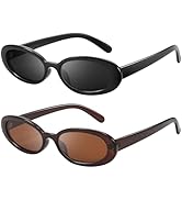 DANAMY Sunglasses Womens Retro Oval Sunglasses for Women Men Fashion Small Oval Sun Glasses 90s V...