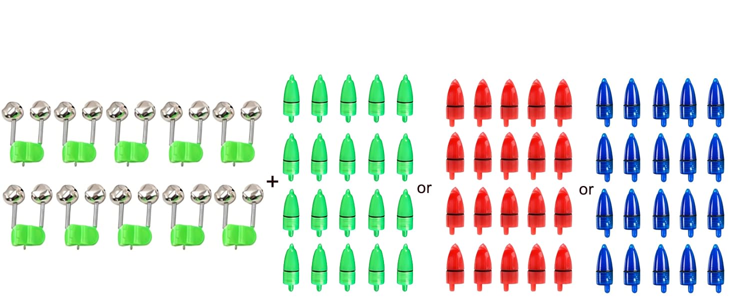what included ten fishing bells and twenty LED lights separately assembled for fishing rod bells