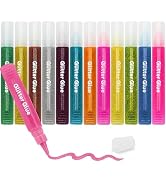 Glitter Glue Pens - 12 Pack Arts & Crafts Glitter Pen, Washable & Non-Toxic, Glitter Glue Pens fo...