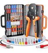 Preciva Ferrule Crimping Tool Kit with Portable Suitcase, Square Crimping Pliers for AWG 23-7 Rat...