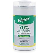 Wipex 70% Isopropyl Alcohol IPA Wipes 75ct Sealed Canister (1)