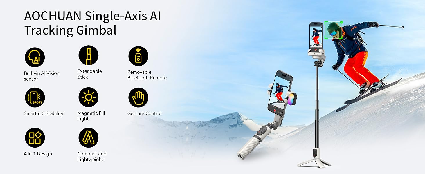 gimbal stabilizer for iphone gimbal tripod for cell phone selfie stick tripod
