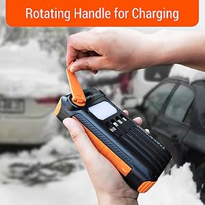 Rotating handle for charging