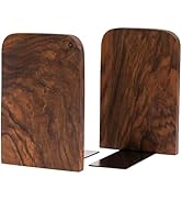 TILISMA Wooden Bookends for Shelves | Walnut Book Stopper for Bookshelves | Modern Wood Bookends ...