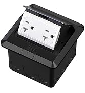 KYHSHJ Pop Up Floor Electrical Outlet Box Kit,20 Amp Stainless Steel TR Tamper-Resistant Duplex R...