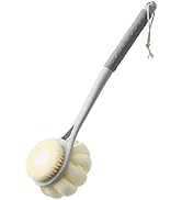 Shower Body Brush,Soft Bristles and Beautiful Pumpkin Loofah 14” Long Handle Back Scrubber Bath M...