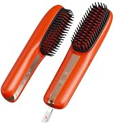 Cordless Hair Straightener Brush, Portable Straightening Brush for Travel, Heat Brush Hair Straig...