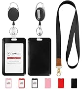SOPHIYAYA Badge Holder and Retractable Reel with Lanyard, Hard Plastic Key Card Work Badge Sleeve...