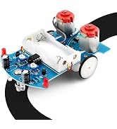 MiOYOOW Soldering Practice Kit, Line Following Robot Car Kit Beginners DIY Smart Car Soldering Pr...