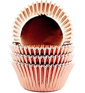 Eoonfirst Foil Cupcake Liners Standard Baking Cups 100 Pcs (Rose Gold)