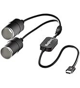 USB C to Cigarette Lighter Adapter 36W: PD3.0 2-Socket USB C to 12V Adapter 3A Type C Male to Cig...