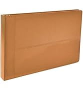 7 Ring Executive Check Binder with Zipper Pouch, Textured Premium Leatherette Cover, for 9 x 13" ...