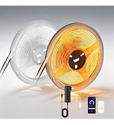 AUZIWE COB LED Strip Lights 49.2ft, Tunable White CCT Warm White to Cool White LED Strip, DC24V T...