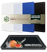 WK Flexible Plastic Cutting Boards Mats with Lip, Foldable Cutting Board for Kitchen Set of 3, Cu...
