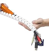 D-Line Cable Zipper Cord Tube Organizer with Zip Tool, 8.2 Feet, Cable Management Sleeve, Cover f...