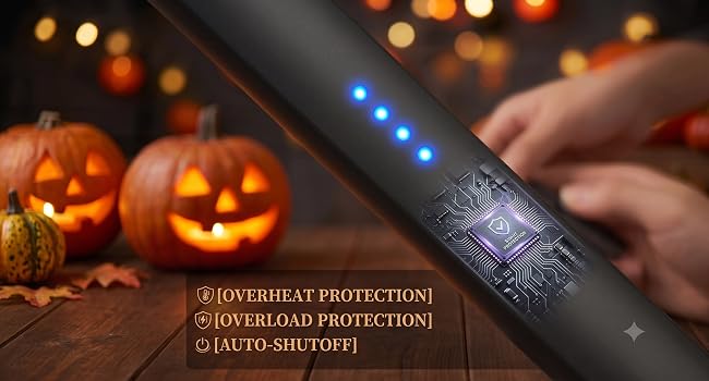 FUKKUDA arc lighter featuring smart protection chip, auto shutoff for Halloween candles