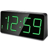 Peakeep Battery Operated Digital Alarm Clock for Bedrooms - Cordless Large Big Numbers 4 Dimmers,...