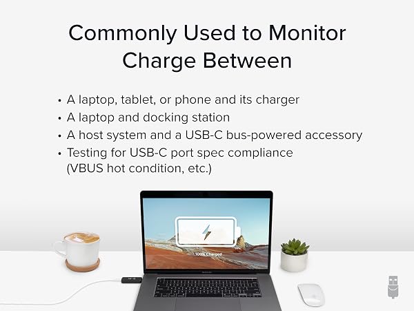 measuring charge between a laptop, tablet, or phone and its charger