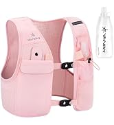 Running Vest for Women Men, Lightweight Breathable Hydration Vest with 500ml Soft Flask, Adjustab...