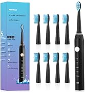 Yoomue Sonic Electric Toothbrush for Adults & Kids - 5 High-Performance Modes, 8 Replacement Head...