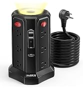 Long Surge Protector Power Strip 15 FT Cord, PD20W USB C Power Strip Tower with Night Light, Exte...