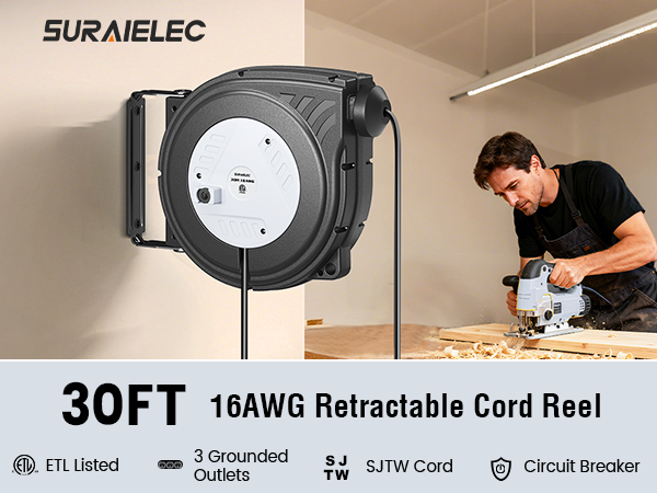 ceiling mount extension cord reel