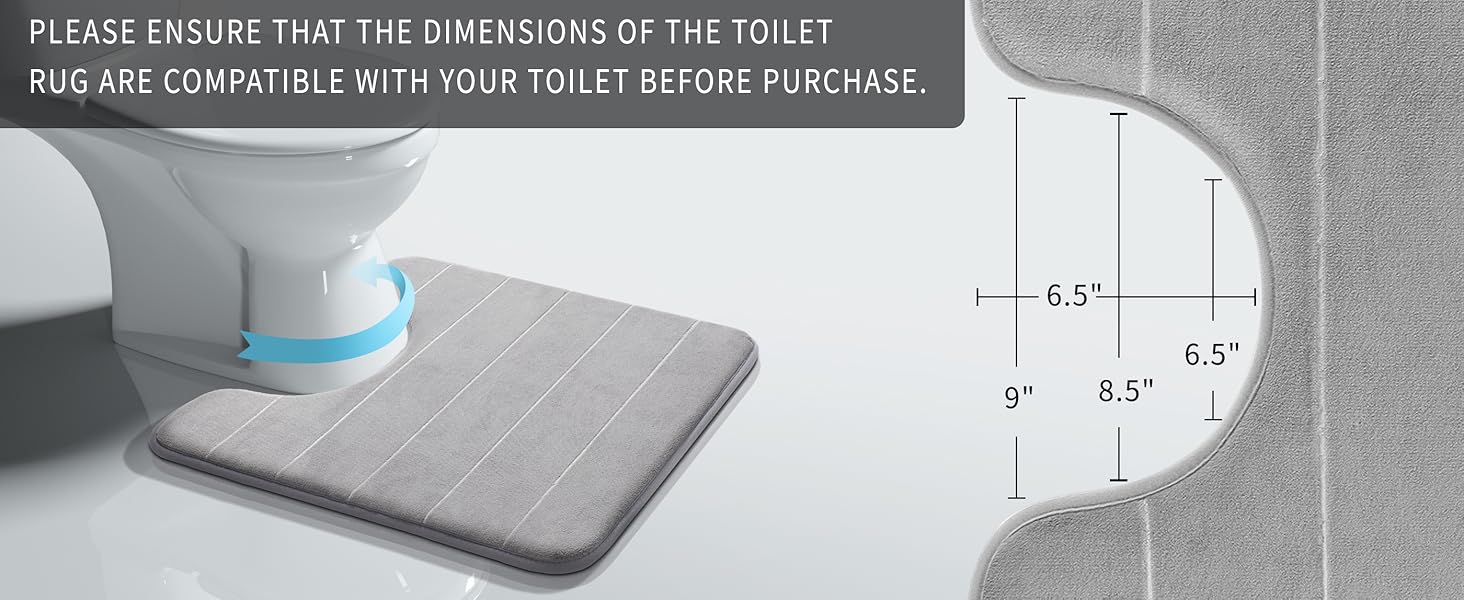 Toilet rugs size instructions