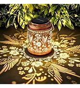 JMEXSUSS Hummingbird Solar Lantern Outdoor Waterproof, Metal Solar Hanging Lantern, Outdoor Table...