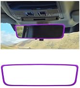 Wevdn Rear View Mirror Protector Frame, Silicone Car RearView Mirror Cover Compatible with Model ...