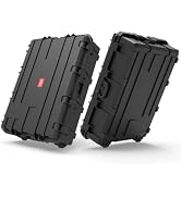 Regetek Waterproof Hard Case 38 x 29 x 11 Inch, Rolling Hard Case with Wheels,Customizable Foam,3...